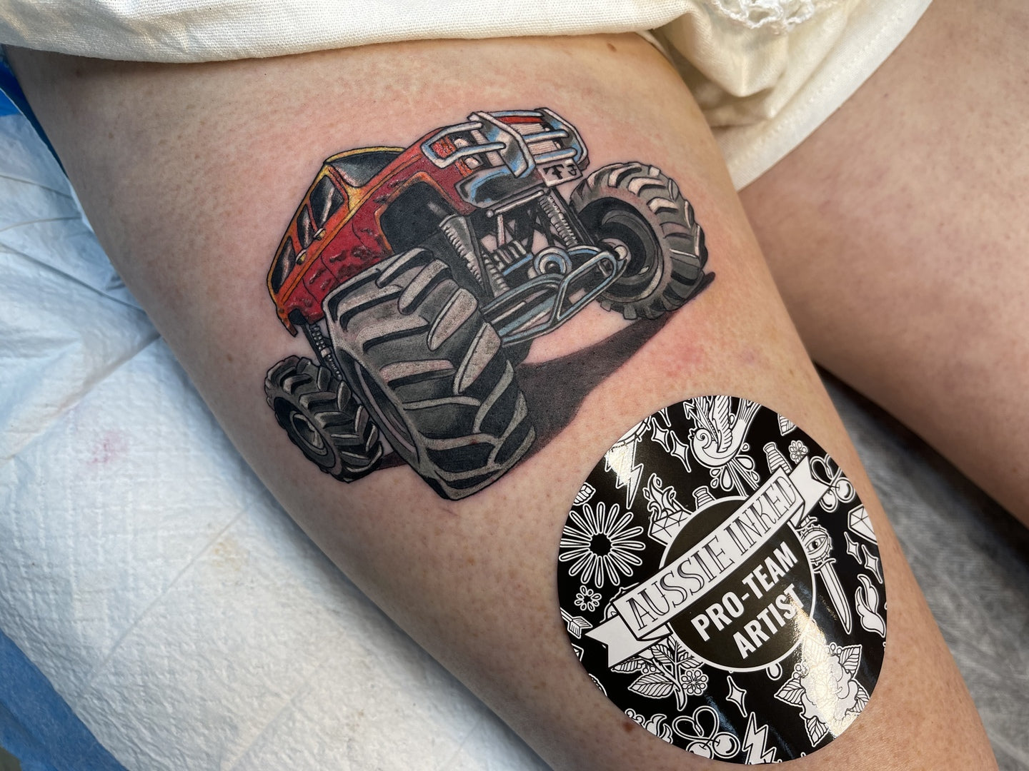 Monster truck tattoo | Truck tattoo, Tattoos, Tattoo spots